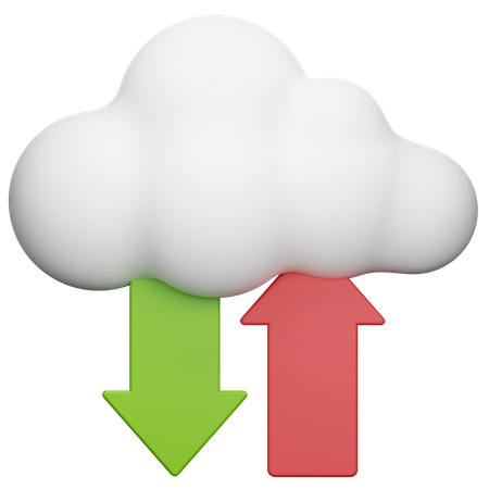 Transferencia de datos en la nube  3D Icon