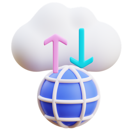 Transferencia de datos en la nube  3D Illustration