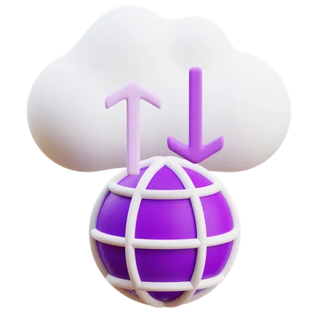 Transferencia de datos en la nube  3D Illustration