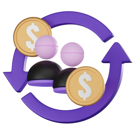 Transferencia de dinero  3D Icon