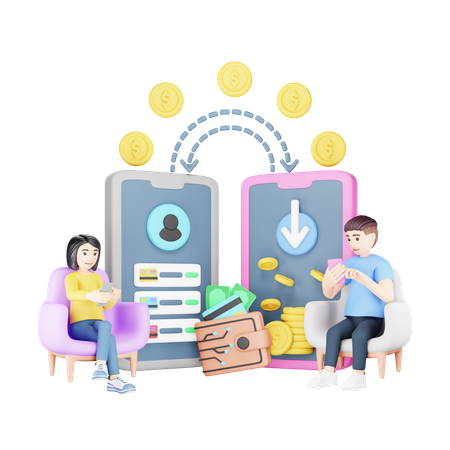 Transferencia de dinero  3D Icon