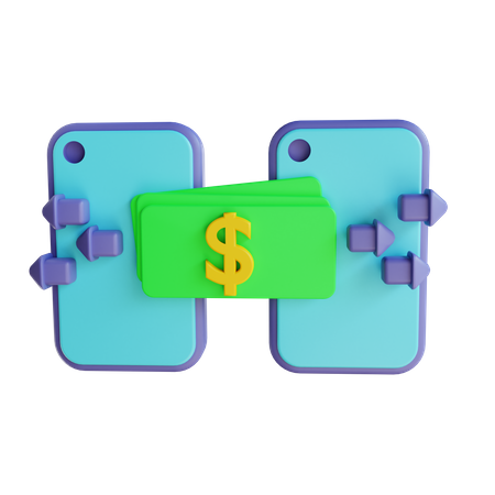 Transferencia de dinero  3D Illustration