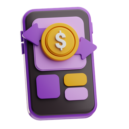 Transferencia de dinero en línea  3D Icon