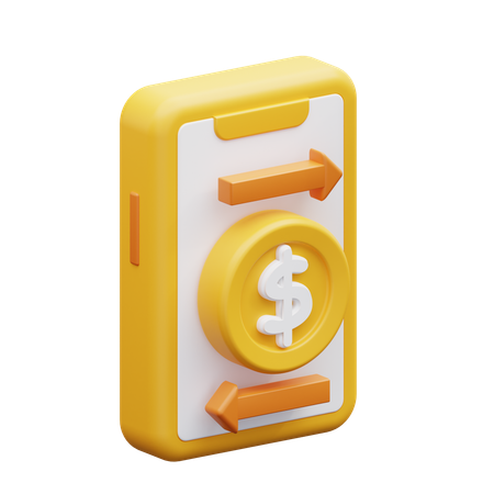 Transferencia de dinero móvil  3D Icon