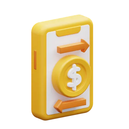 Transferencia de dinero móvil  3D Icon