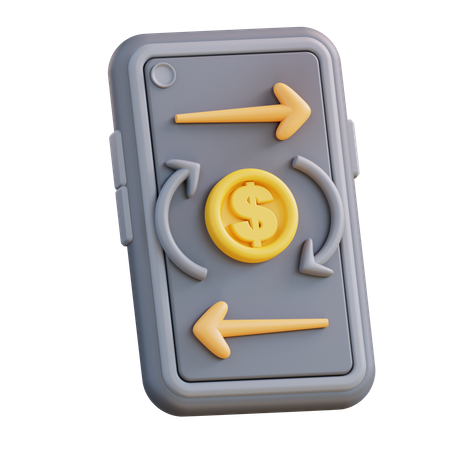 Transferencia de dinero móvil  3D Icon