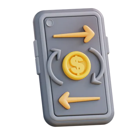 Transferencia de dinero móvil  3D Icon