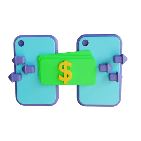 Ilustracao 3 D Para Transferencia De Dinheiro 3D Illustration
