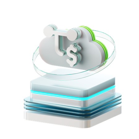 Transferência de dinheiro em nuvem  3D Icon