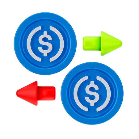 Transferencia de dolares  3D Icon