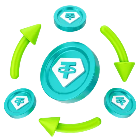 Transferencia de monedas  3D Icon