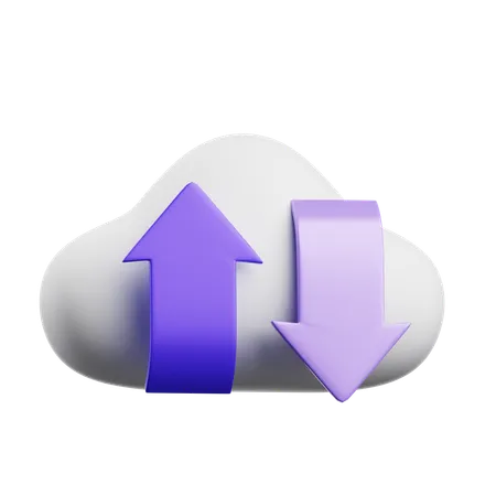 Transferência na nuvem  3D Icon
