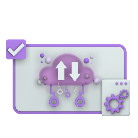 Transferencia a la nube  3D Icon