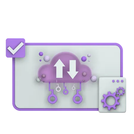 Transferencia a la nube  3D Icon