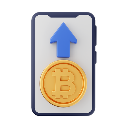 Transferência on-line de bitcoins  3D Icon