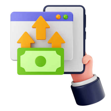 Pago por transferencia web  3D Icon