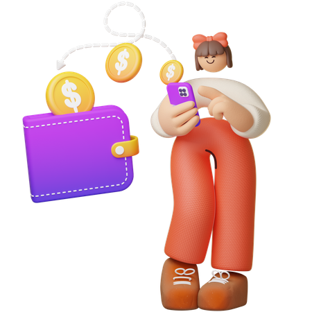 Transferir dinheiro facilmente  3D Illustration