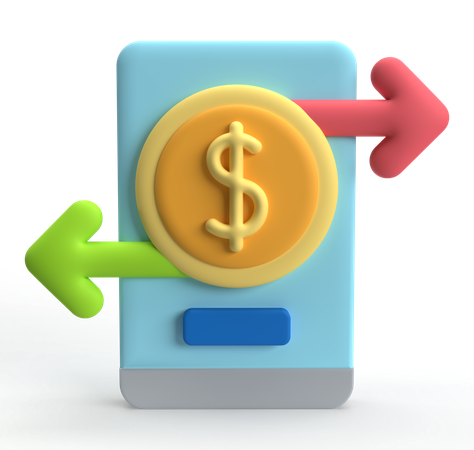 Transferir dinheiro on-line  3D Icon