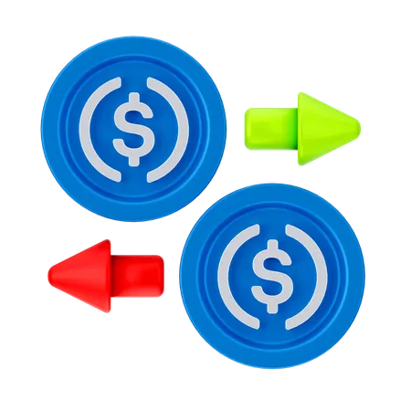 Transfert de dollars  3D Icon