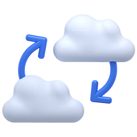 Transfert de données dans le cloud  3D Icon