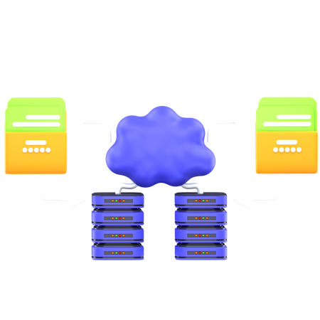 Transfert de données dans le cloud  3D Icon