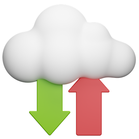 Transfert de données dans le cloud  3D Icon