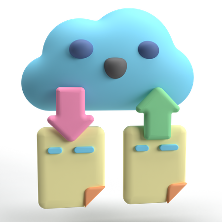 Transfert de données dans le cloud  3D Icon