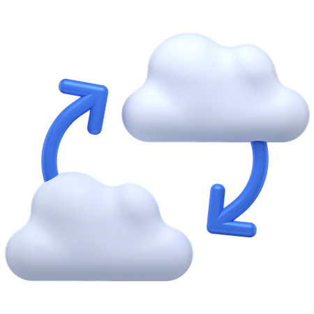 Transfert de données dans le cloud  3D Icon