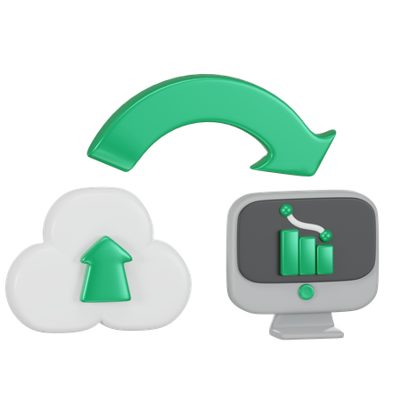 Transfert vers le cloud  3D Icon