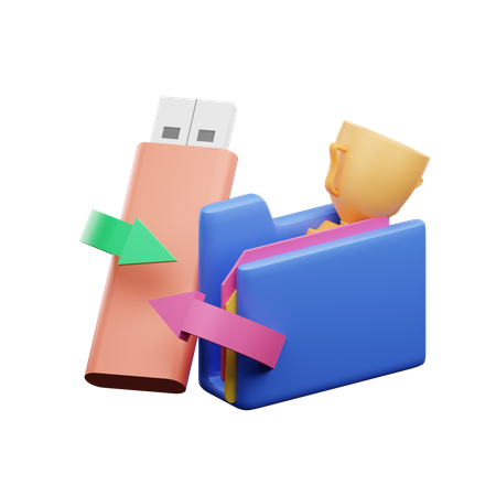 Transfert vers USB  3D Illustration