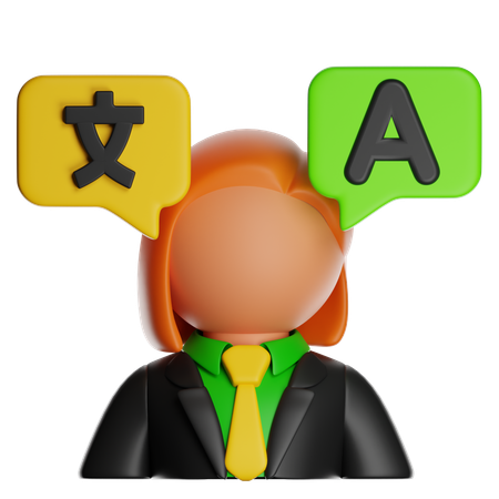 Translator Girl  3D Icon