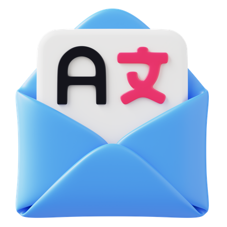 Translator Mail  3D Icon