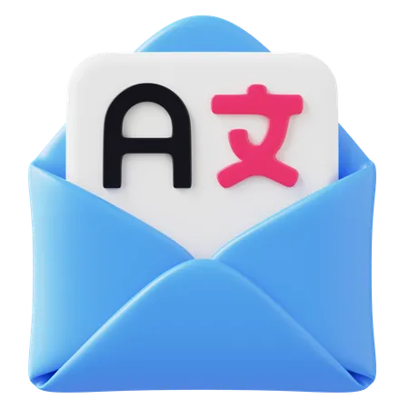 Translator Mail  3D Icon
