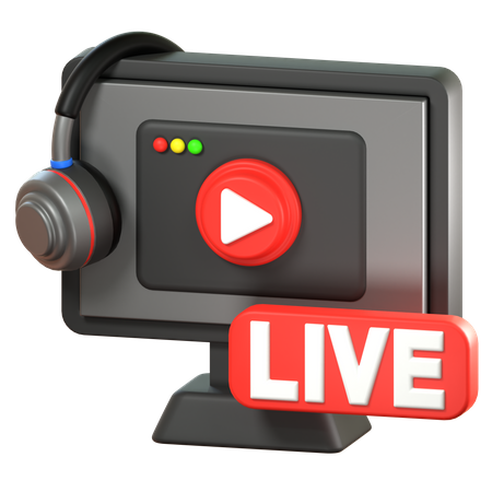 Transmisión en vivo  3D Icon