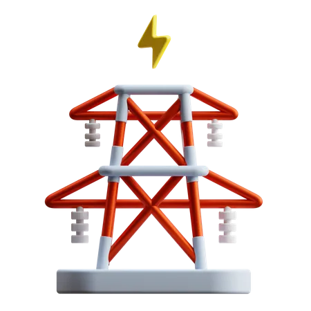 Transmission Tower Icon With 3 D Style 3D Icon