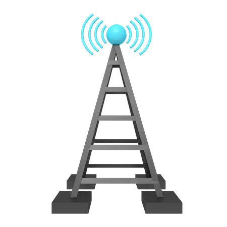 3 D Icon Of Tower Transmiter Internet 3D Icon