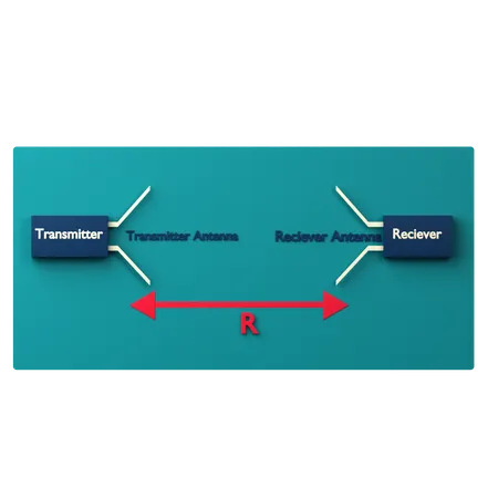 Transmitting And Receiving Antenna Transmission Diagram  3D Icon