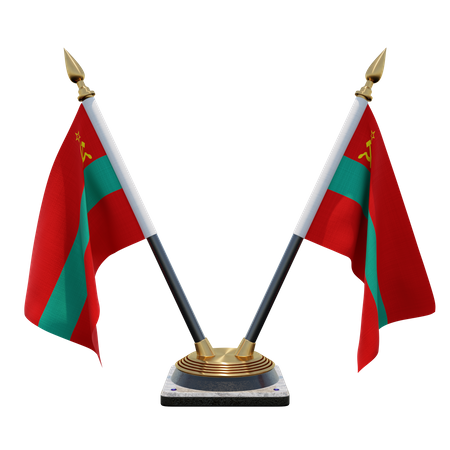Transnistria Double Desk Flag Stand  3D Flag