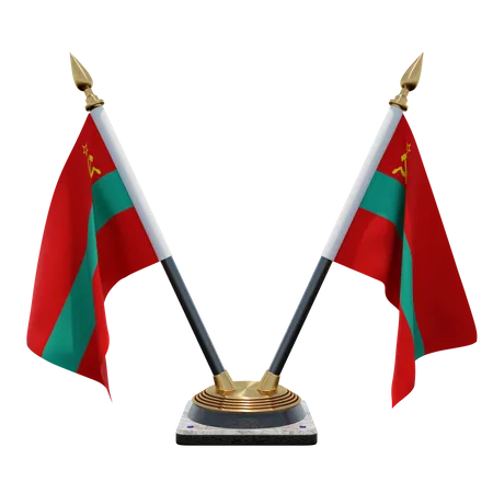 Transnistria Double Desk Flag Stand  3D Flag