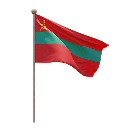 Transnistria Flag Pole  3D Flag