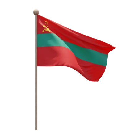 Transnistria Flag Pole  3D Flag