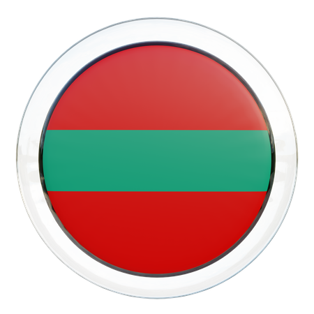 Transnistria Round Flag  3D Icon