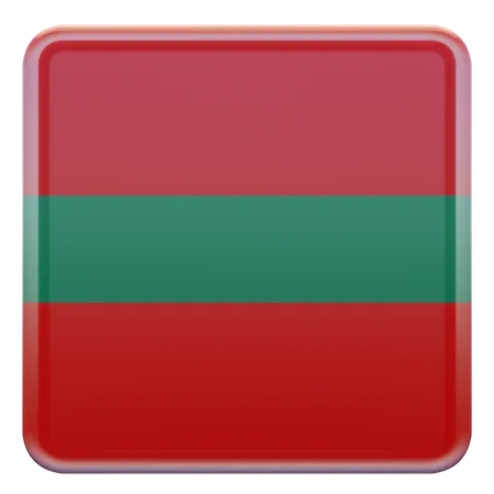Transnistria Square Flag  3D Icon