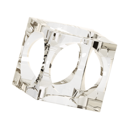 Transparent Circle Hole Cube  3D Icon