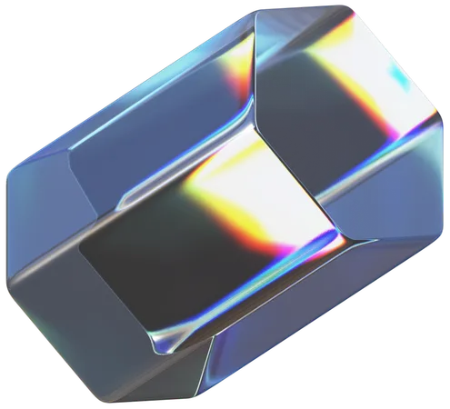 Transparent Glass Hexagonal Prism Shapes  3D Icon
