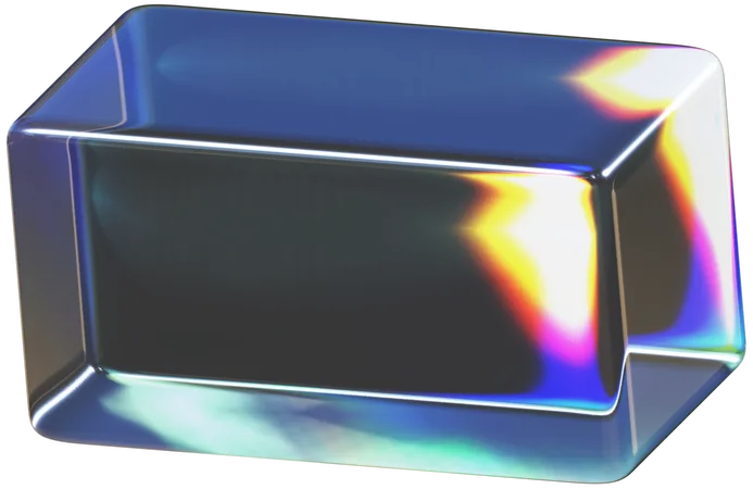 Transparent Glass Rectangular Prism Shapes  3D Icon