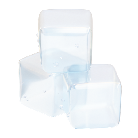 Transparent Stack Of Ice Cube  3D Icon