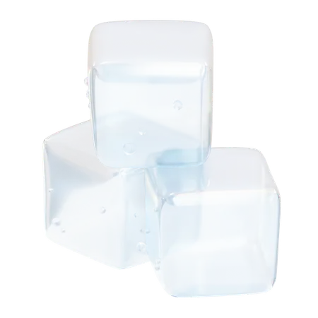 Transparent Stack Of Ice Cube  3D Icon