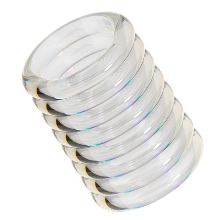 Transparent Stacking Ring Shape  3D Icon