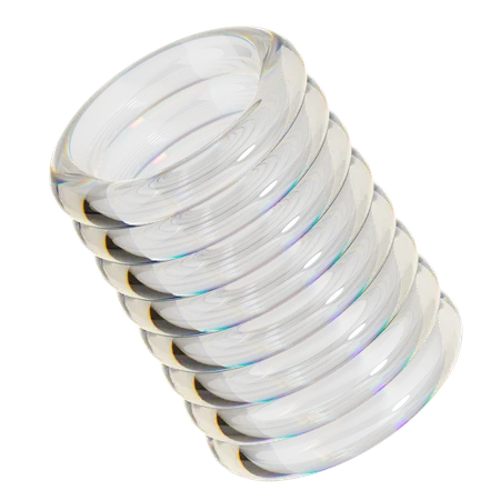 Transparent Stacking Ring Shape  3D Icon